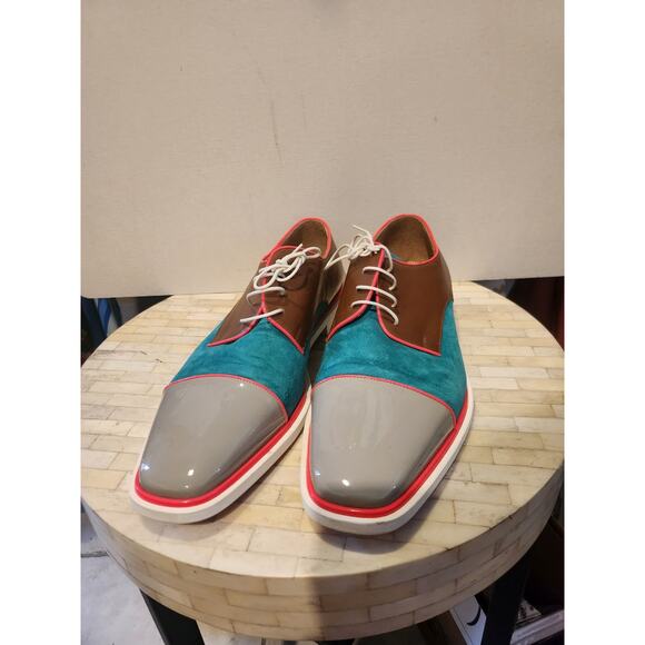 Christian Louboutin Suede Colorblock Pattern Derby Shoes size 45 main image 6